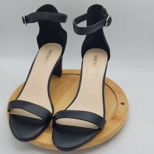 Nine West • Pruce Ankle buckle strap block heel black dress sandals